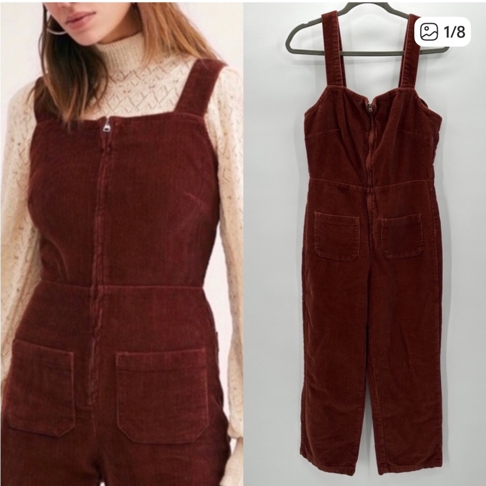Free People Corduroy Jumpsuit in Deep Red